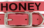Dickens' Personalized Leather Cat Collar in Pink