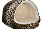 Hooded Cat Nap Bed - Animal Fur - Leopard - 14 in. Base