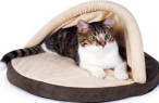 heated round cat bed