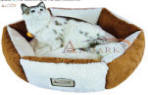 Armarkat Round Cat Bed in Brown and Ivory