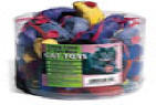 Felt mice with catnip comes in a canister with 60 pieces. These mice are great for cat that like to chew. Cat Mouse Toys are extra tough and long lasting.