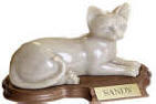 Faithful Feline Urn - Laying Faithful Feline personalized cat memorial Urn - Laying