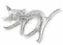 Designer Inspired Sterling Silver Perched Cat jewelry Pin