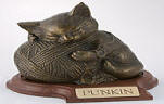 Bronze - Precious Kitty cat memorial with base Bronze - Precious Kitty cat memorials with base