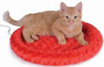 heated round cat bed